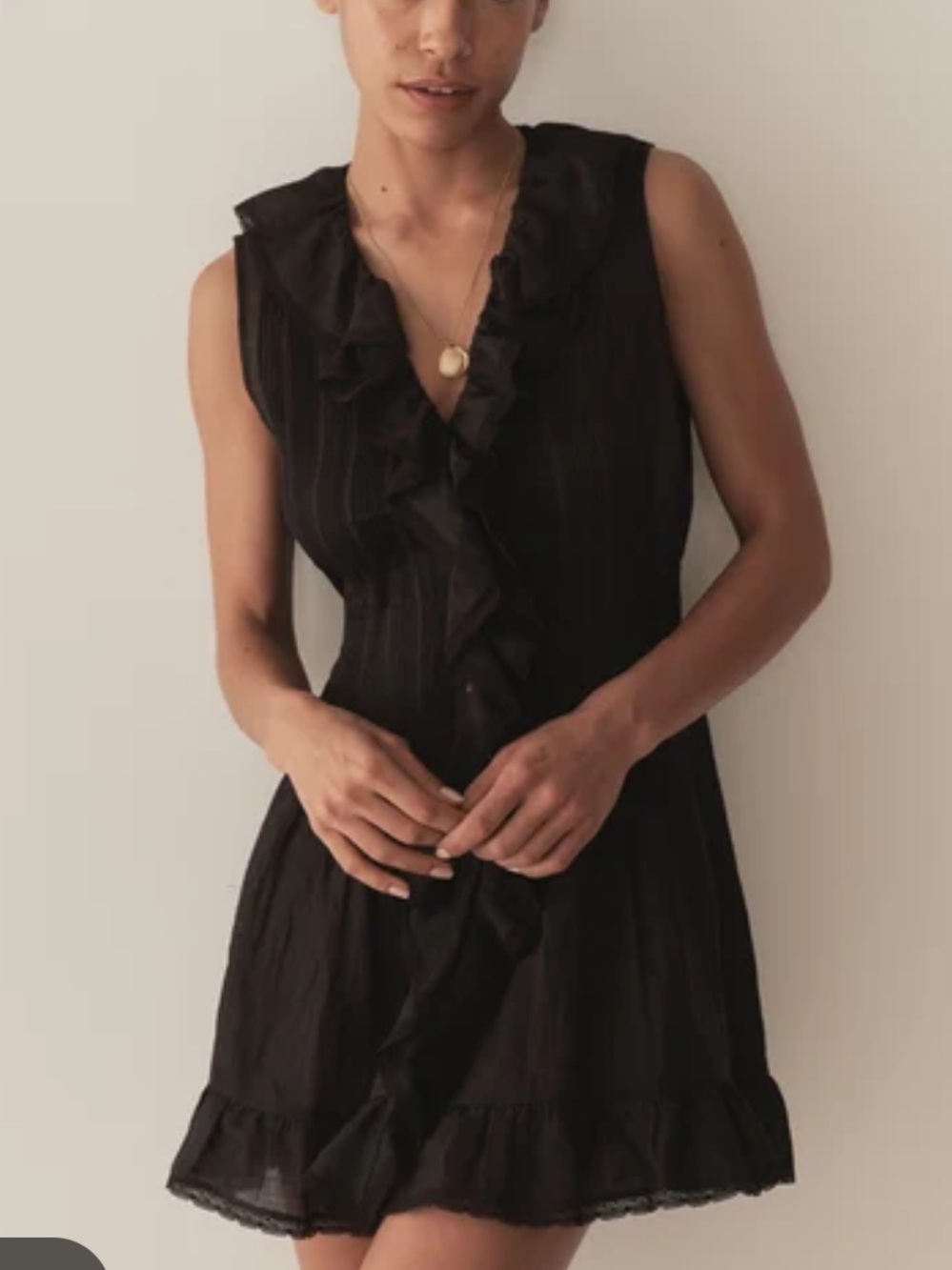 NWT Magaschoni - Black Mini Ruffle Dress